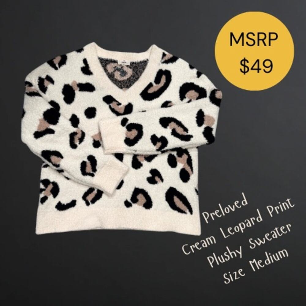 Entro Cozy Ultra Soft Leopard Sweater – Size M